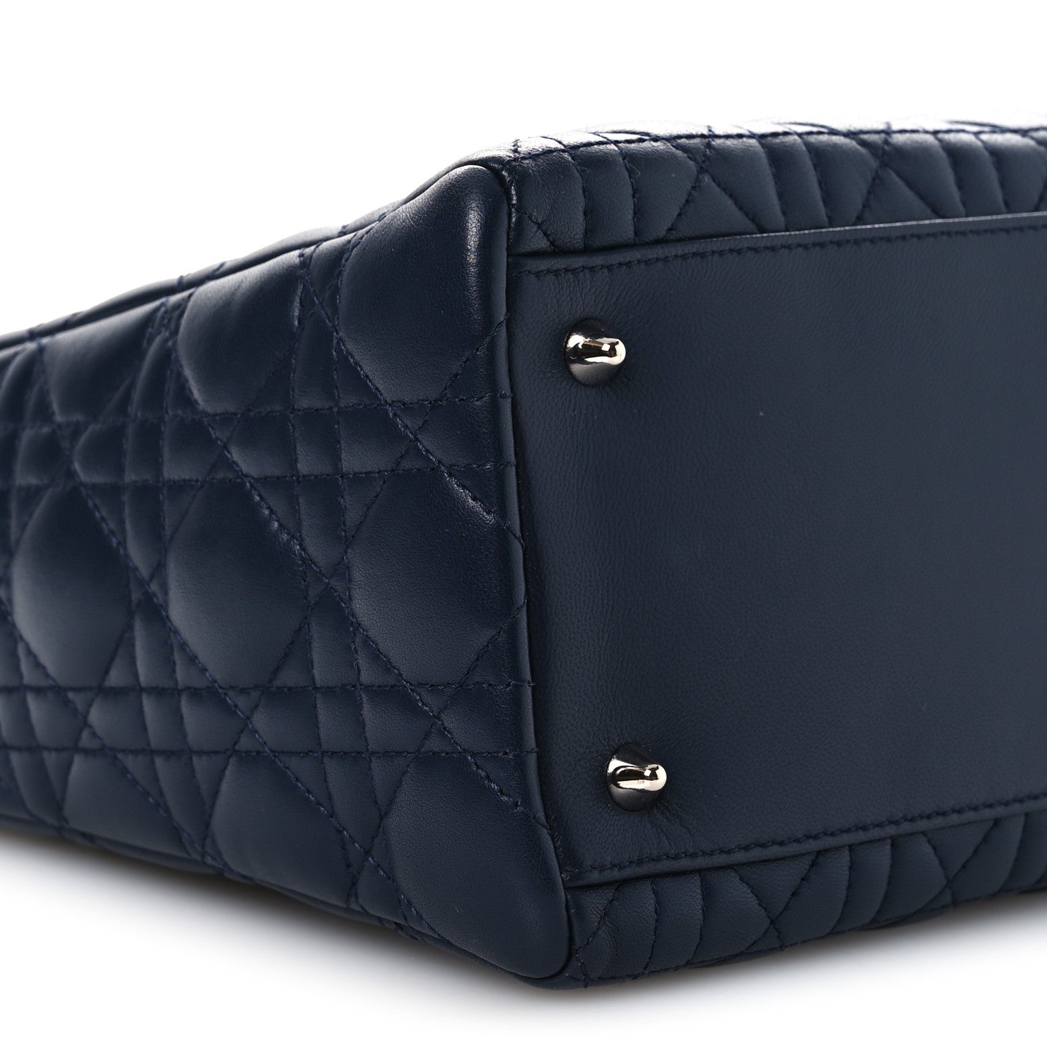 Christian Dior Lambskin Cannage Medium Lady Dior Navy Blue