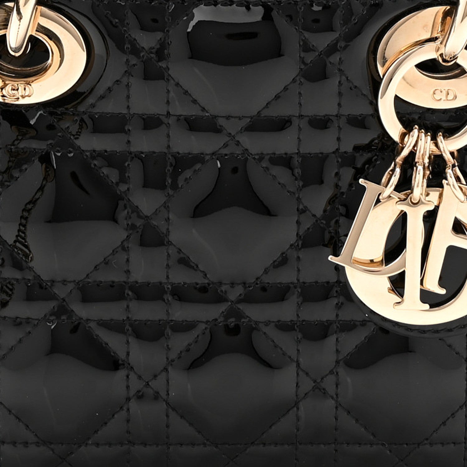 Christian Dior Patent Cannage Mini Lady Dior Black