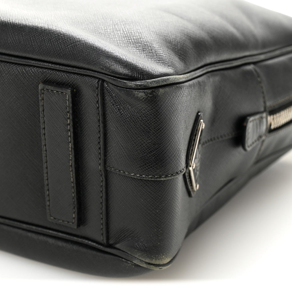 Prada Saffiano Travel Briefcase Black