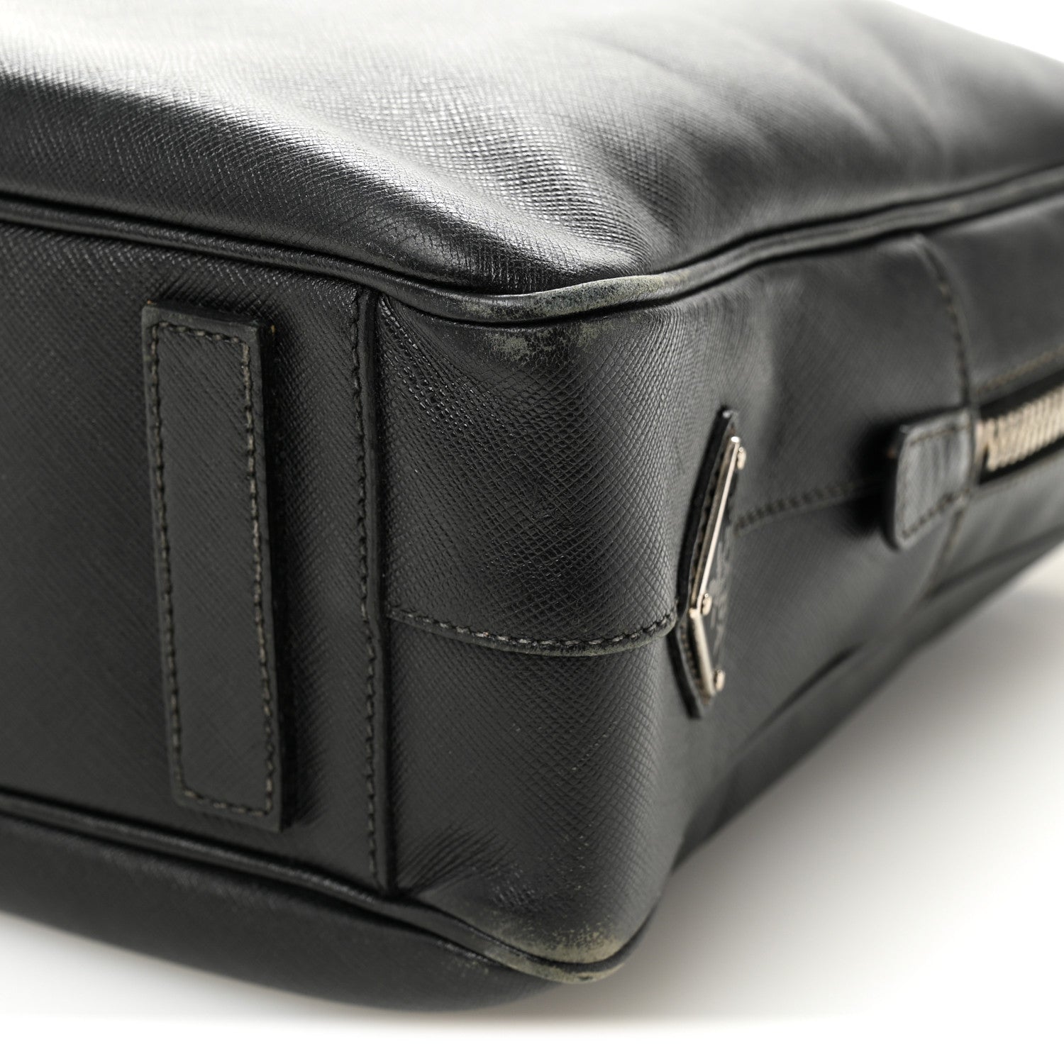 Prada Saffiano Travel Briefcase Black