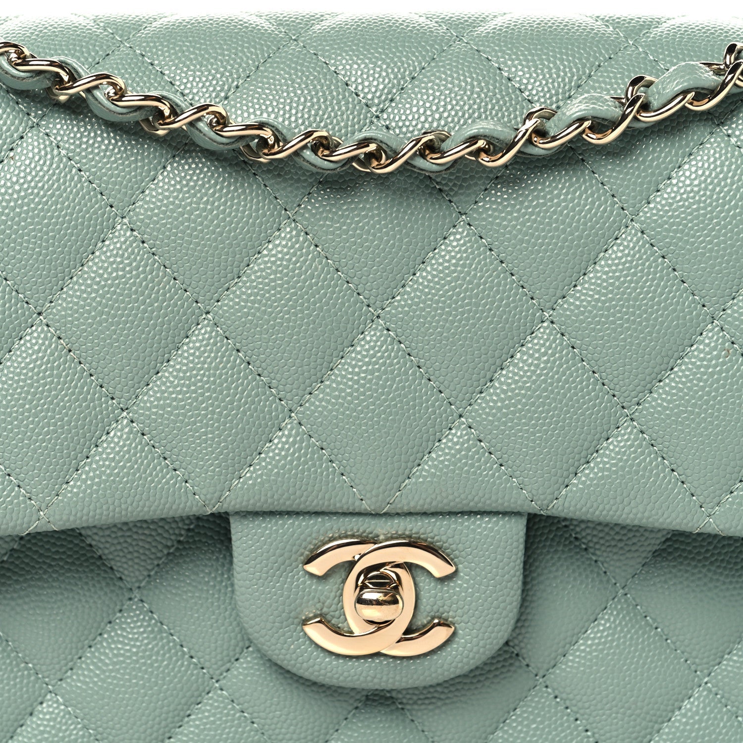 Chanel Caviar Quilted Medium Double Flap Dark Green