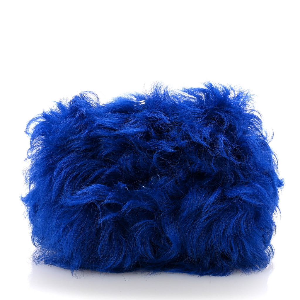 Chanel Shearling Lambskin CC Hook Card Holder Blue