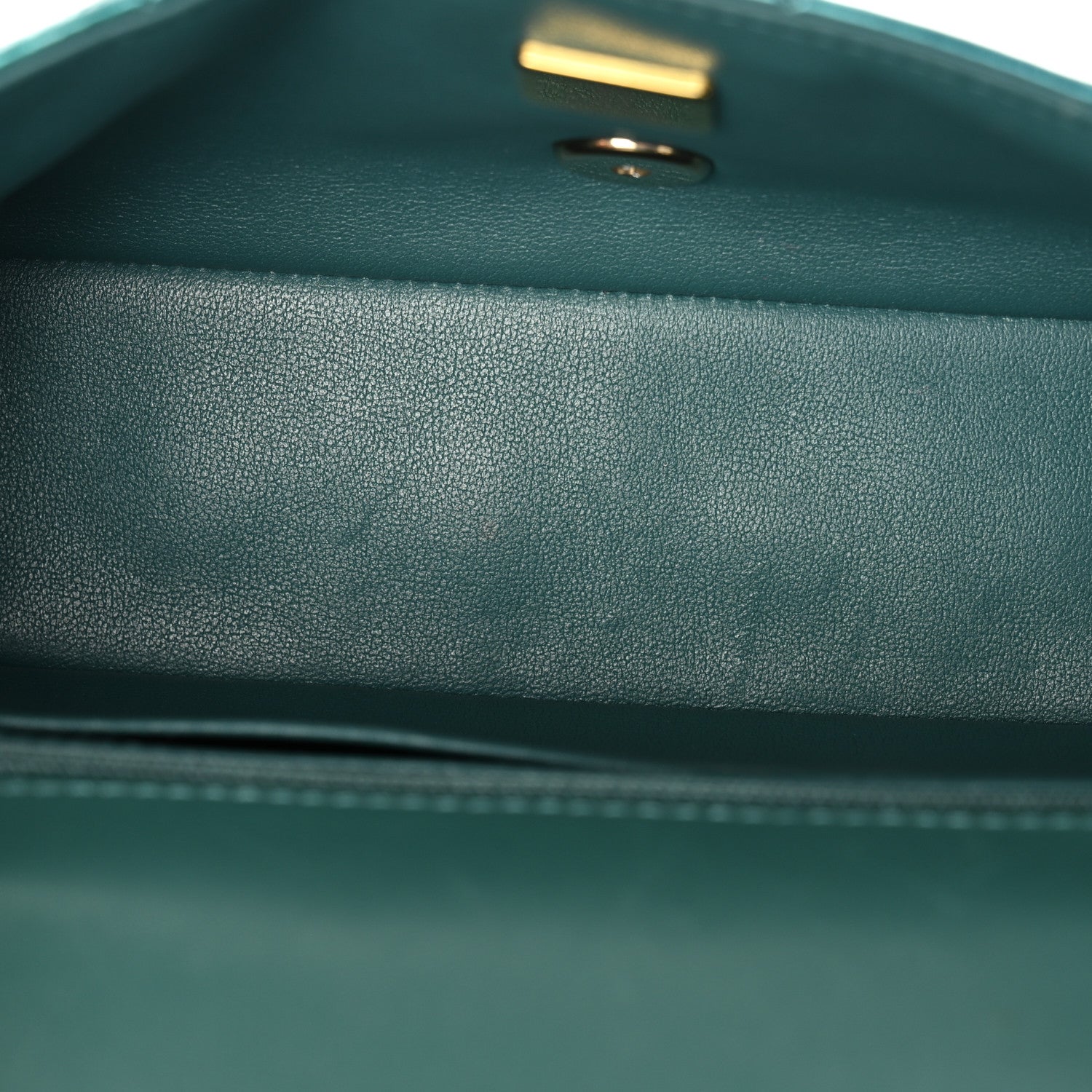 Chanel Shaded Patent Calfskin Quilted Mini Rectangular Flap Green Blue