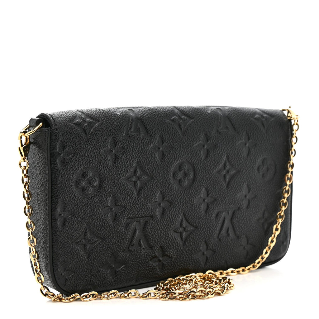 Louis Vuitton Empreinte Pochette Felicie Chain Wallet Black
