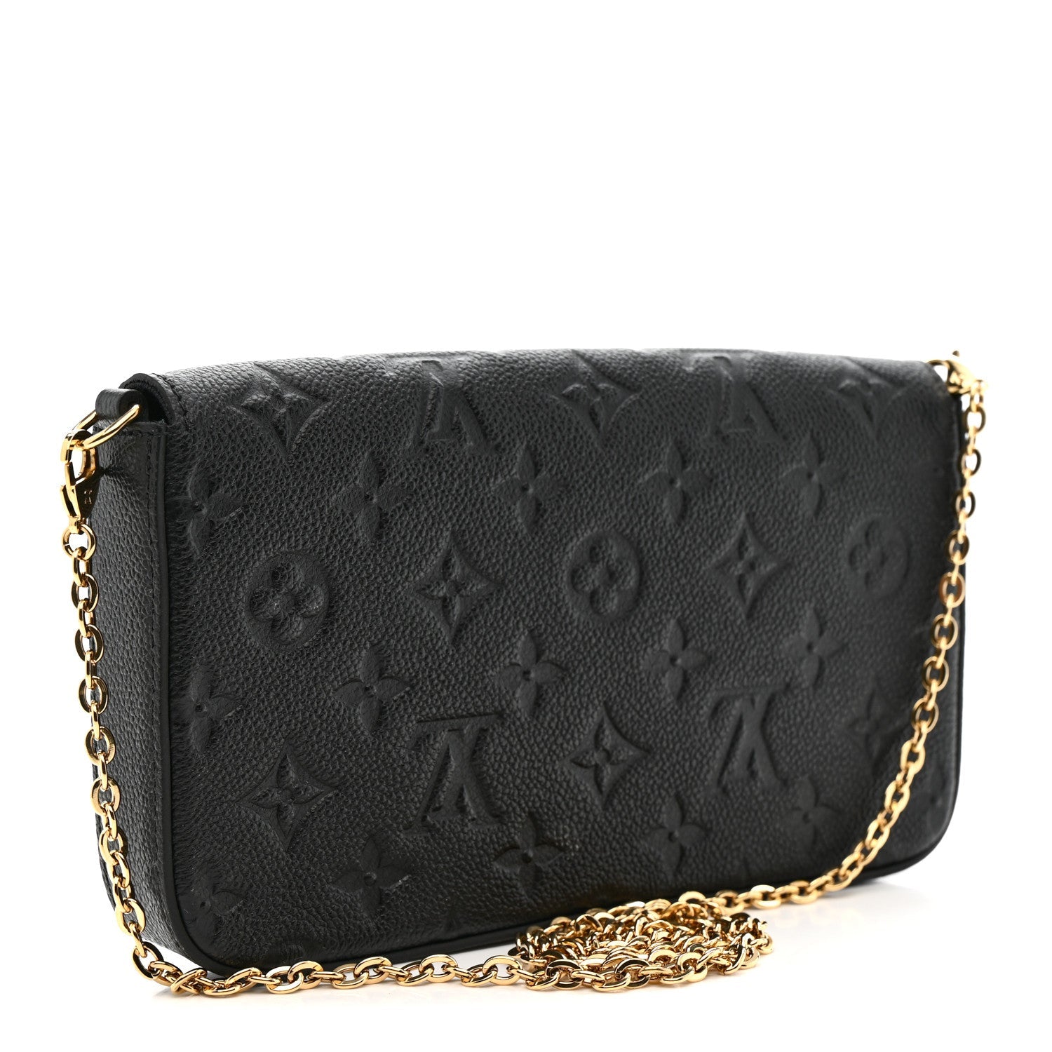 Louis Vuitton Empreinte Pochette Felicie Chain Wallet Black