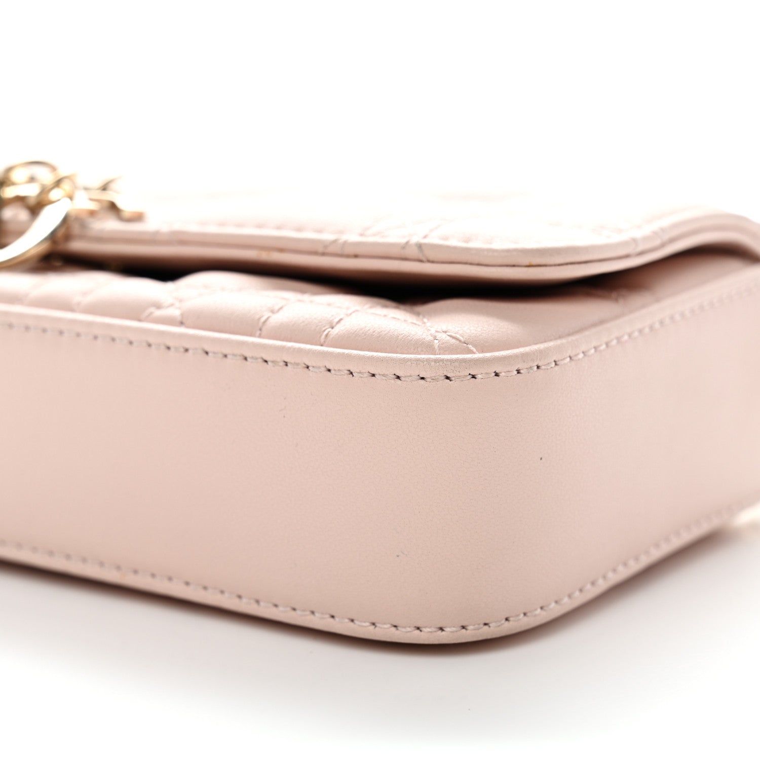 Christian Dior Lambskin Cannage Dior Talk Phone Pouch Rose Poudre