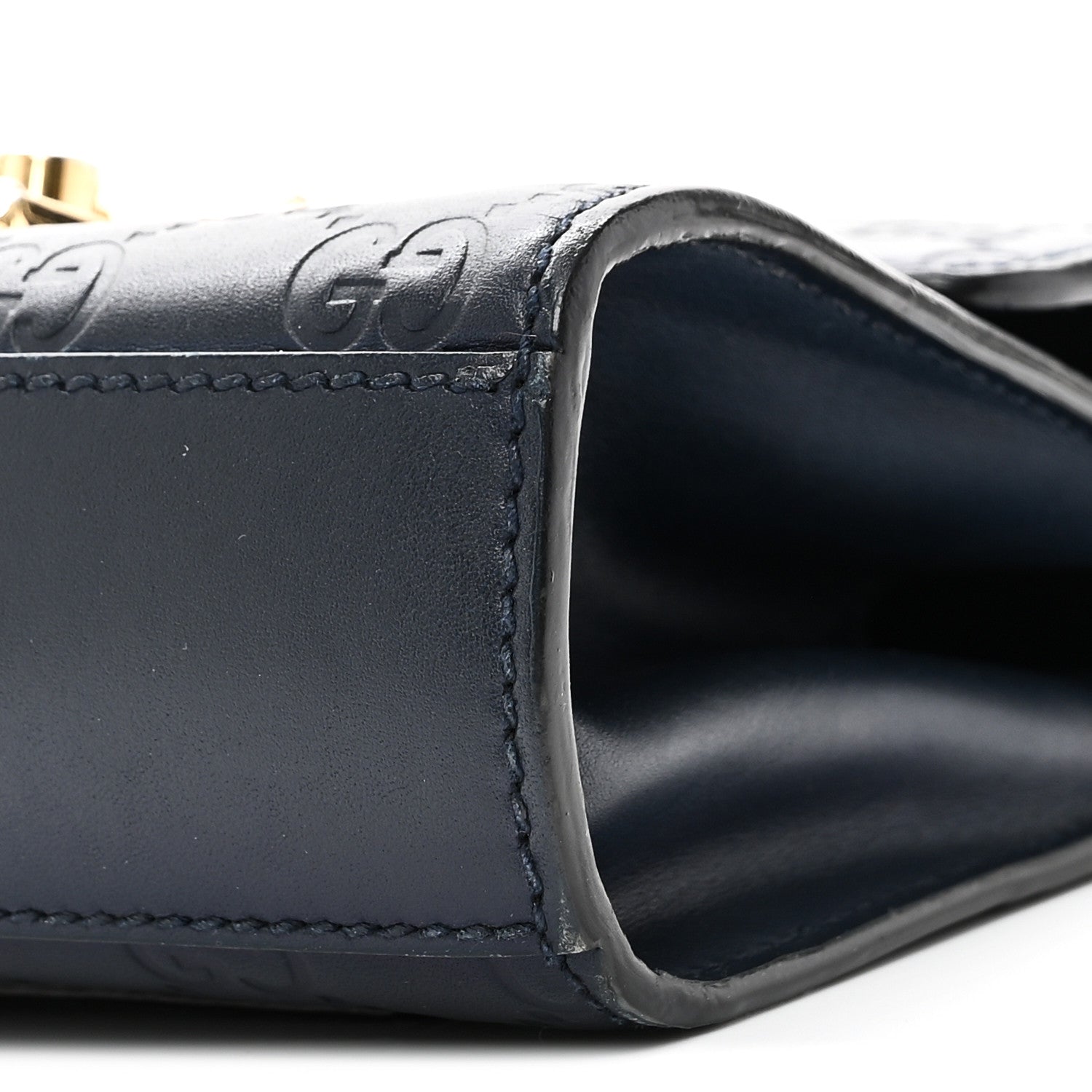 Gucci Guccissima Small Padlock Shoulder Bag Blue Agata