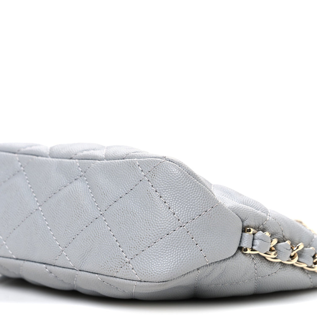 Chanel Caviar Quilted Daylight Hobo Grey