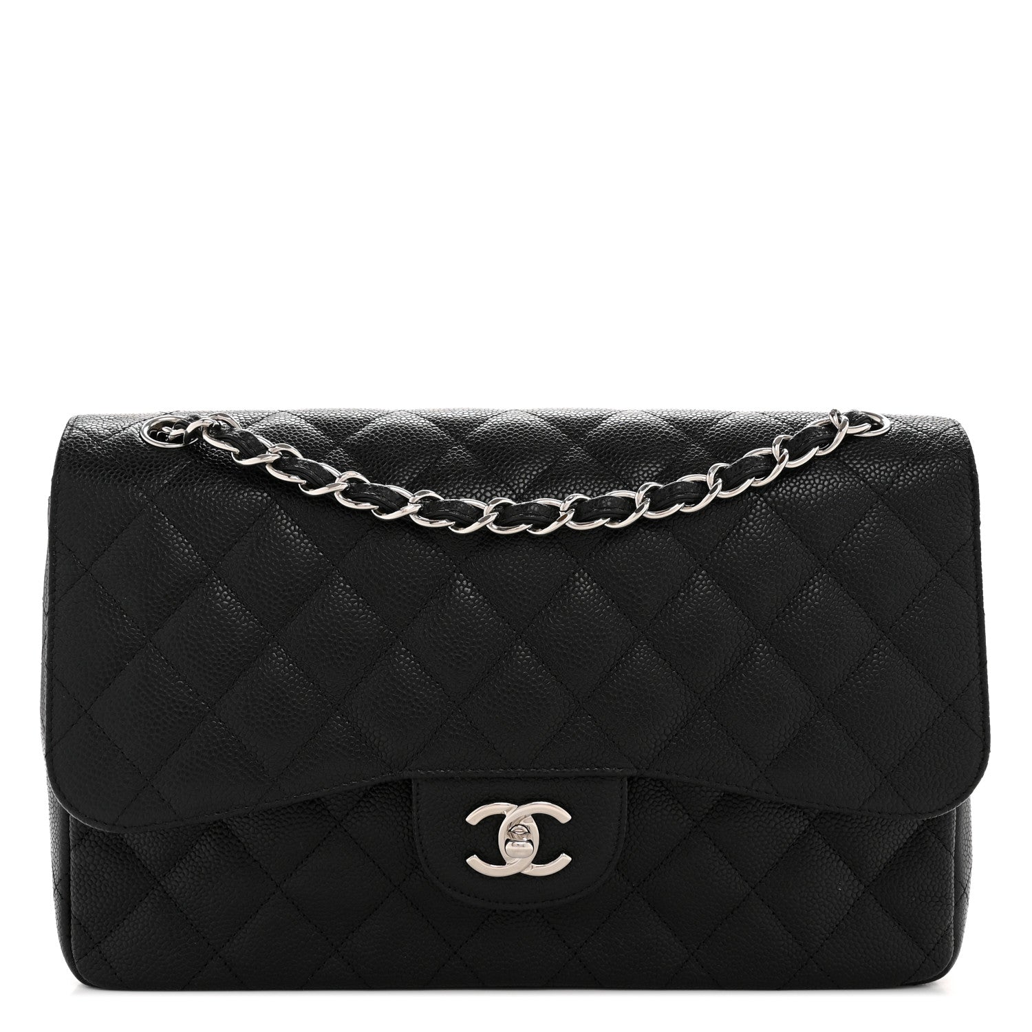 Chanel Caviar Quilted Jumbo Double Flap Black
