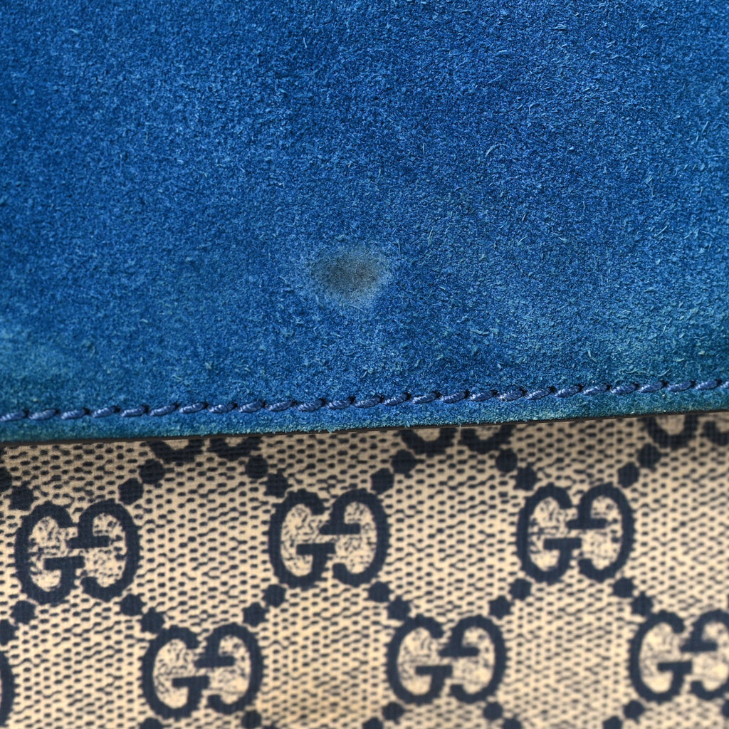 Gucci GG Supreme Monogram Blooms Mini Dionysus Shoulder Bag Beige Navy Vintage Blue