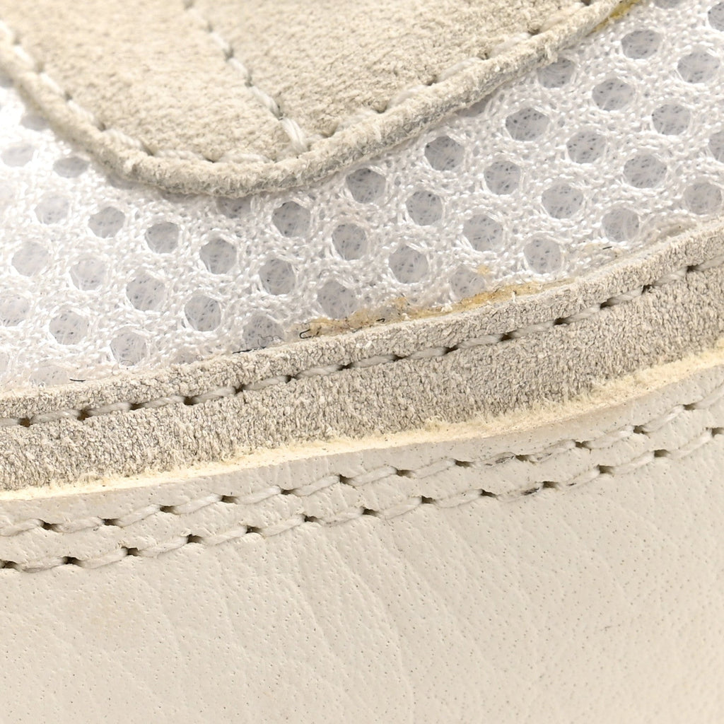 Mesh Suede Calfskin Grained Calfskin Womens CC Sneakers 38 White Black