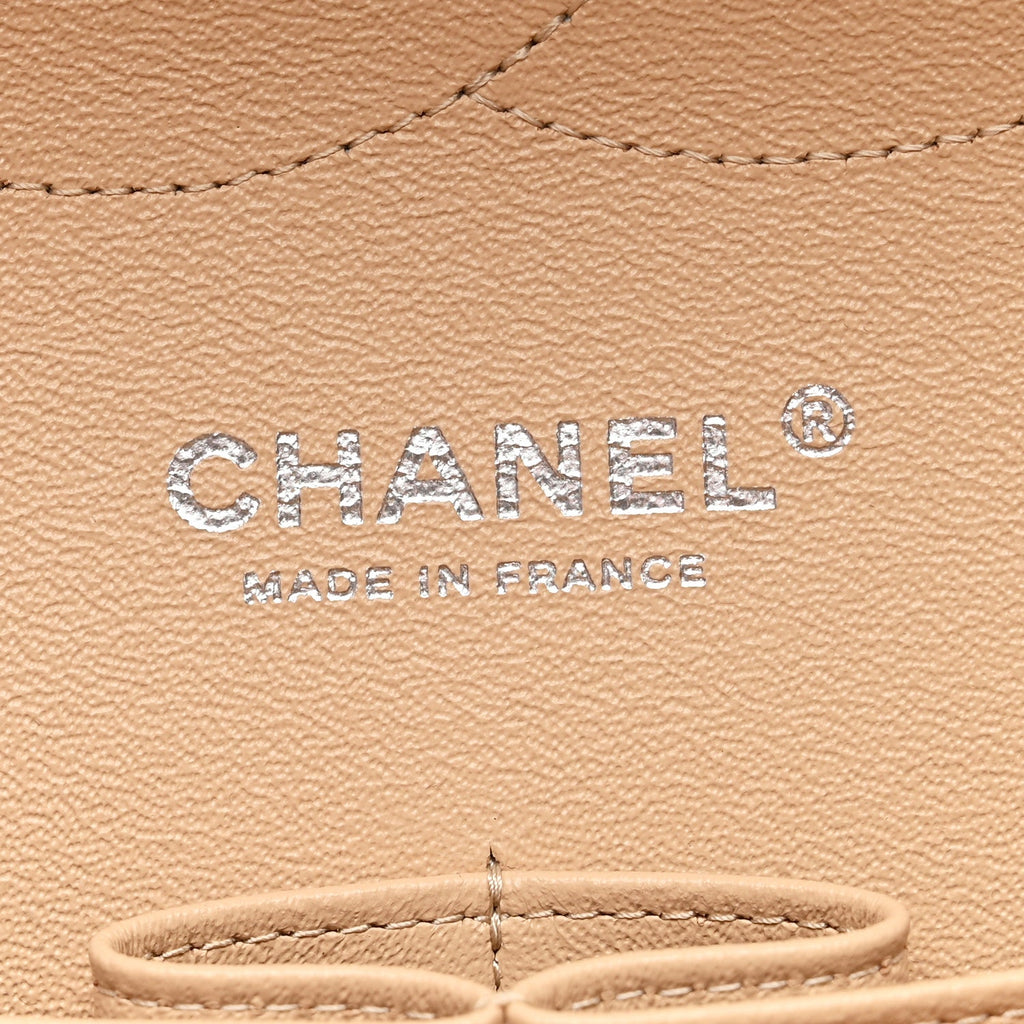 Chanel Caviar Quilted Jumbo Double Flap Beige Clair
