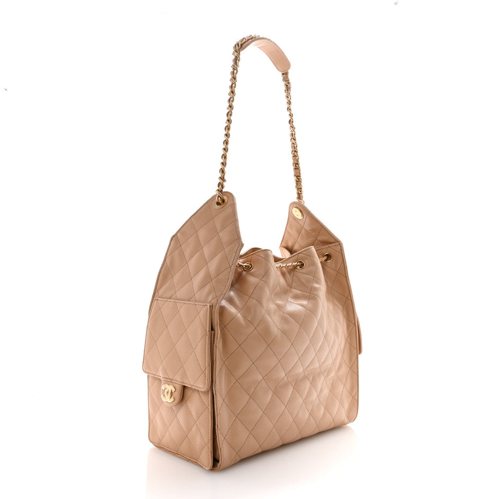 Chanel Caviar Quilted Medium Chanel 25 Handbag Beige