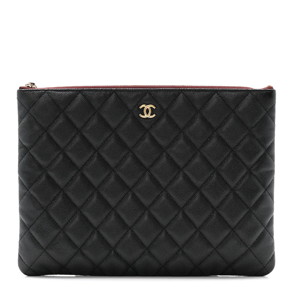 Caviar Quilted Medium Cosmetic Case Black