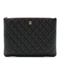 Caviar Quilted Medium Cosmetic Case Black