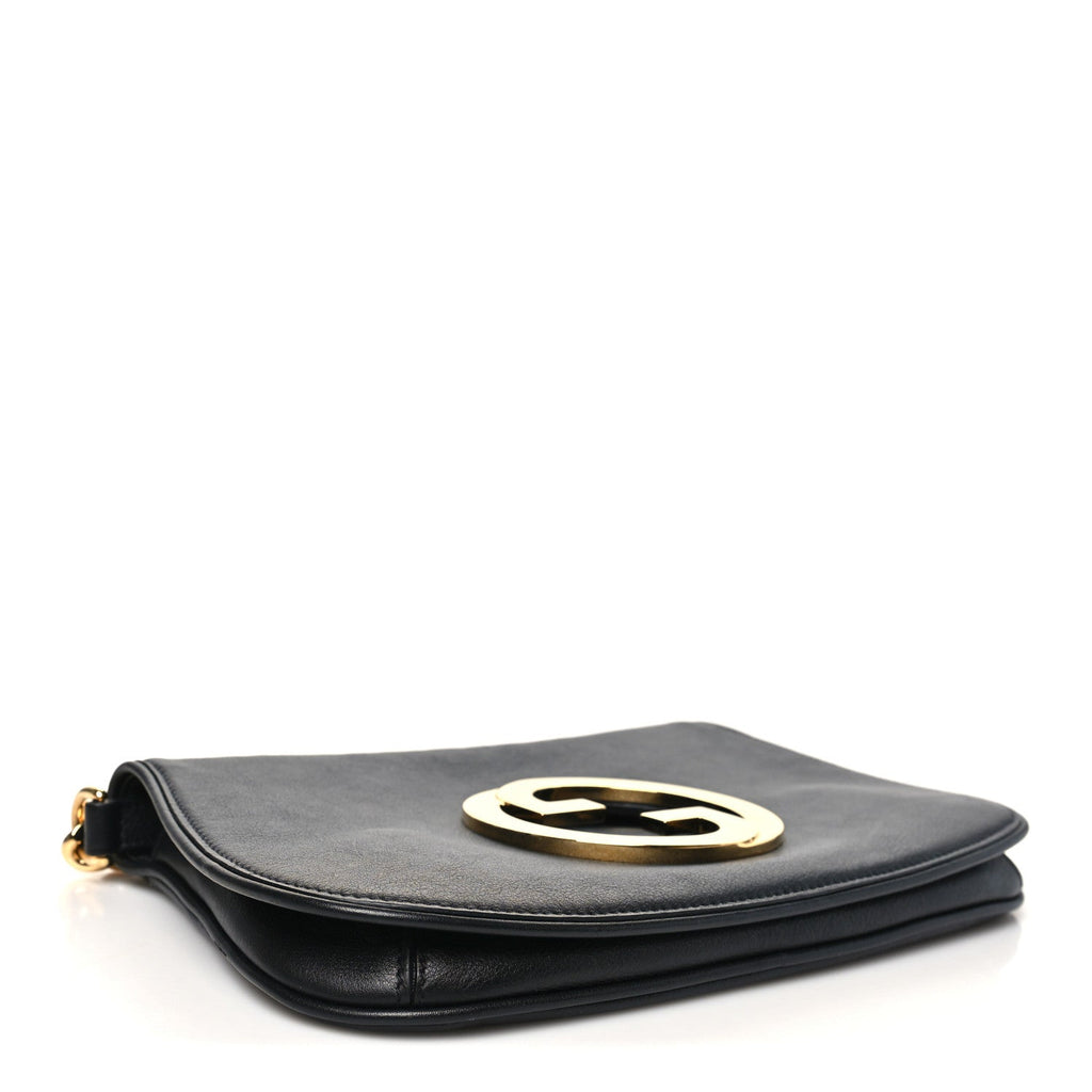 Gucci Roxy Calfskin Blondie Chain Shoulder Flap Bag Black