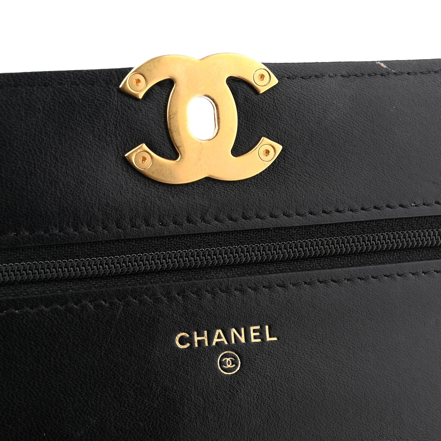 Chanel Lambskin Quilted Chanel 19 Wallet On Chain WOC Black