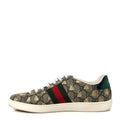 Gucci GG Supreme Monogram Bees Ayers Web Womens Ace Sneakers 37 Beige Oro Green Red