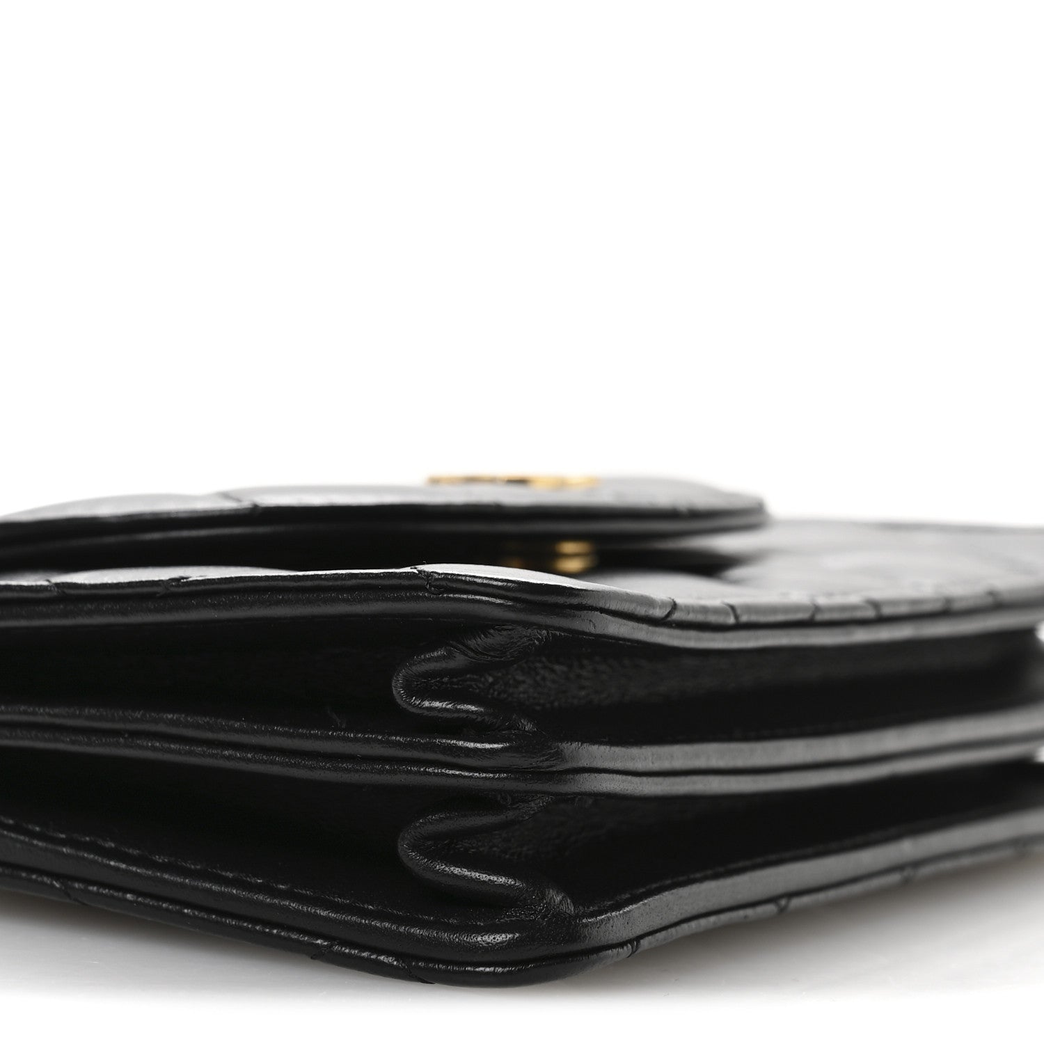 Chanel Lambskin Quilted Phone Holder Flap Black