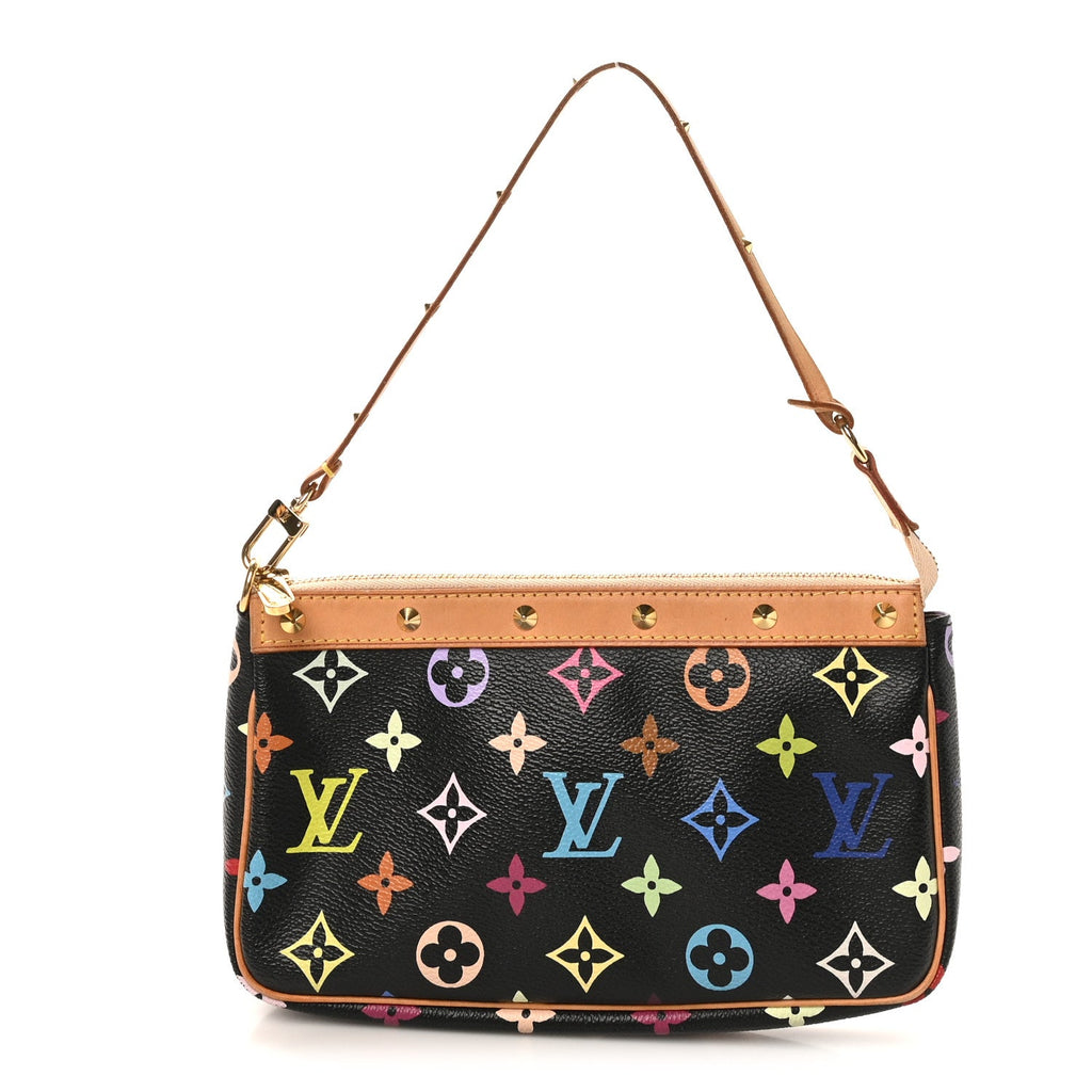 Louis Vuitton Monogram Multicolor Pochette Accessories Black