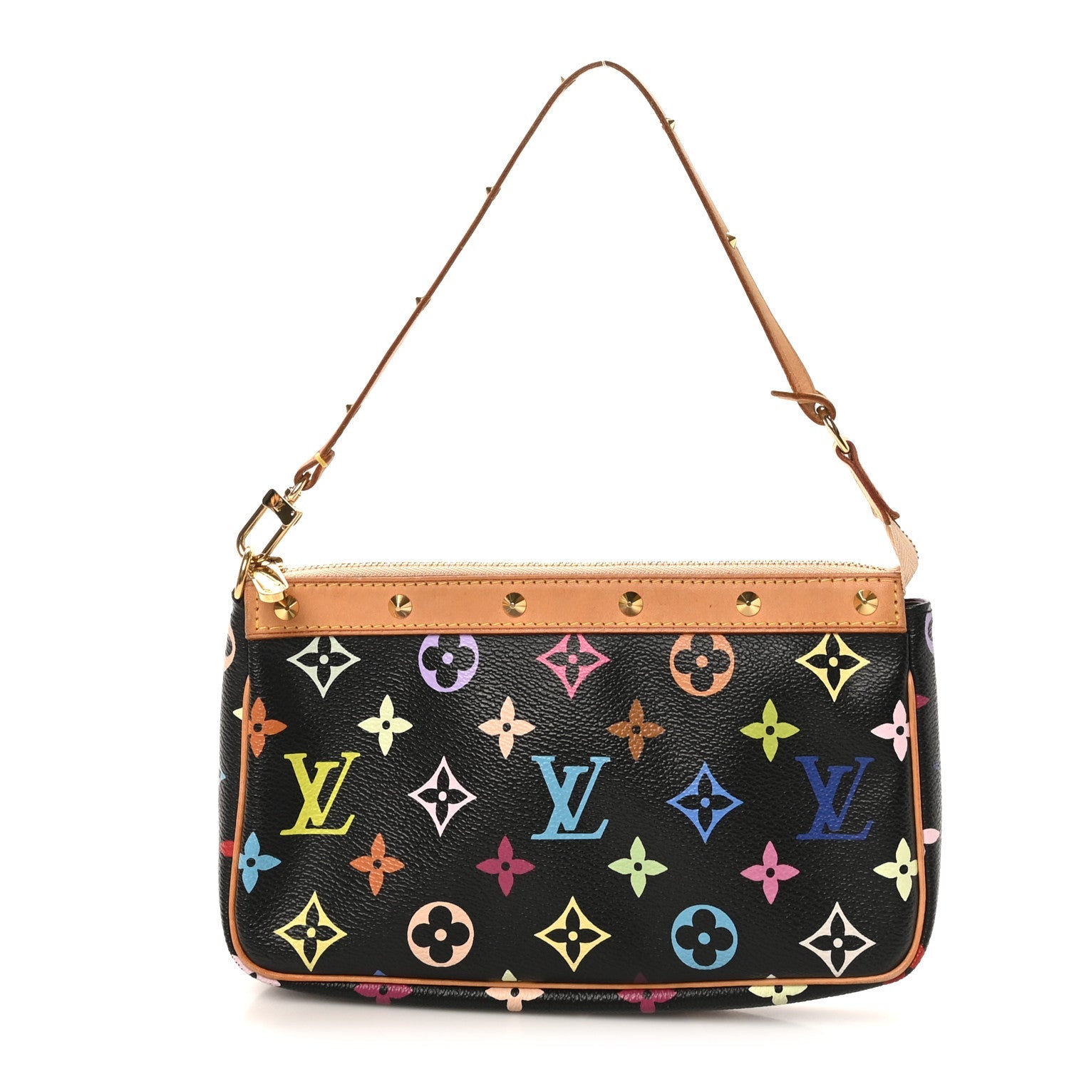 Louis Vuitton Monogram Multicolor Pochette Accessories Black