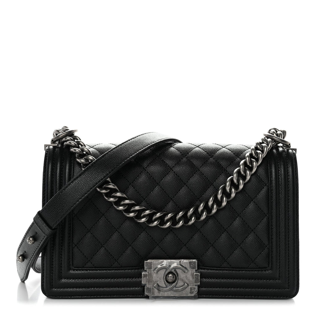 Chanel Caviar Quilted Medium Boy Flap Black