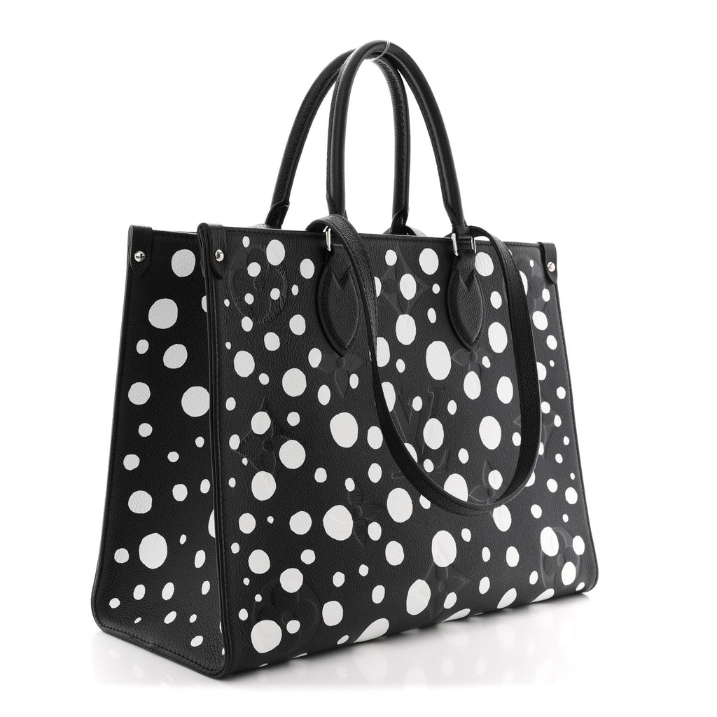 Louis Vuitton Monogram Kusama Dots Onthego MM Black White