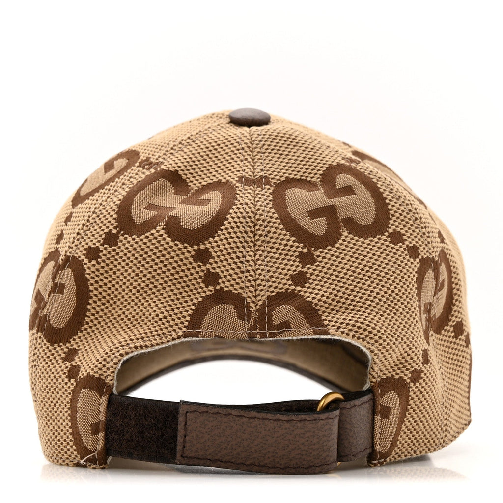 Gucci Monogram Jumbo GG Baseball Hat XS Camel Ebony