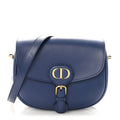 Christian Dior Box Calfskin Medium Bobby Flap Blue