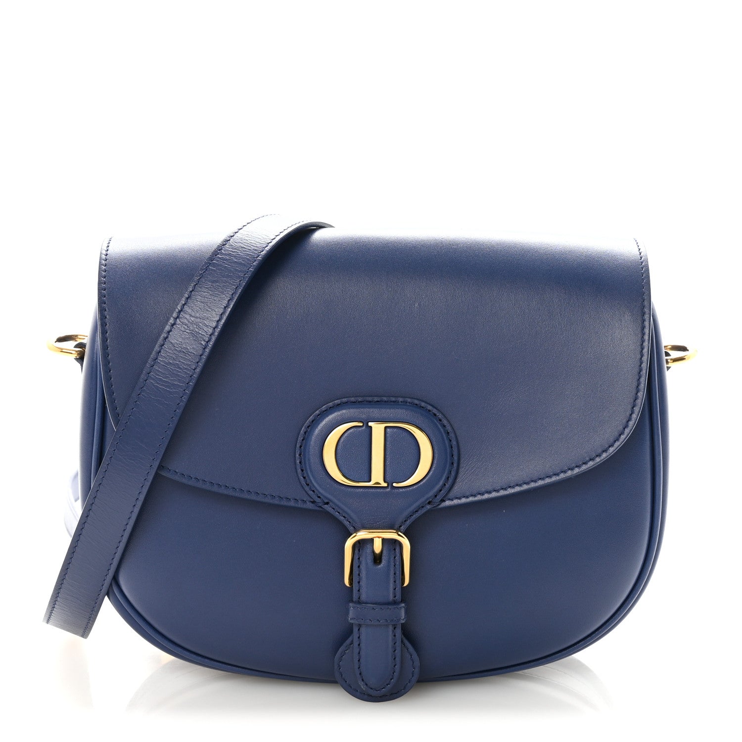 Christian Dior Box Calfskin Medium Bobby Flap Blue