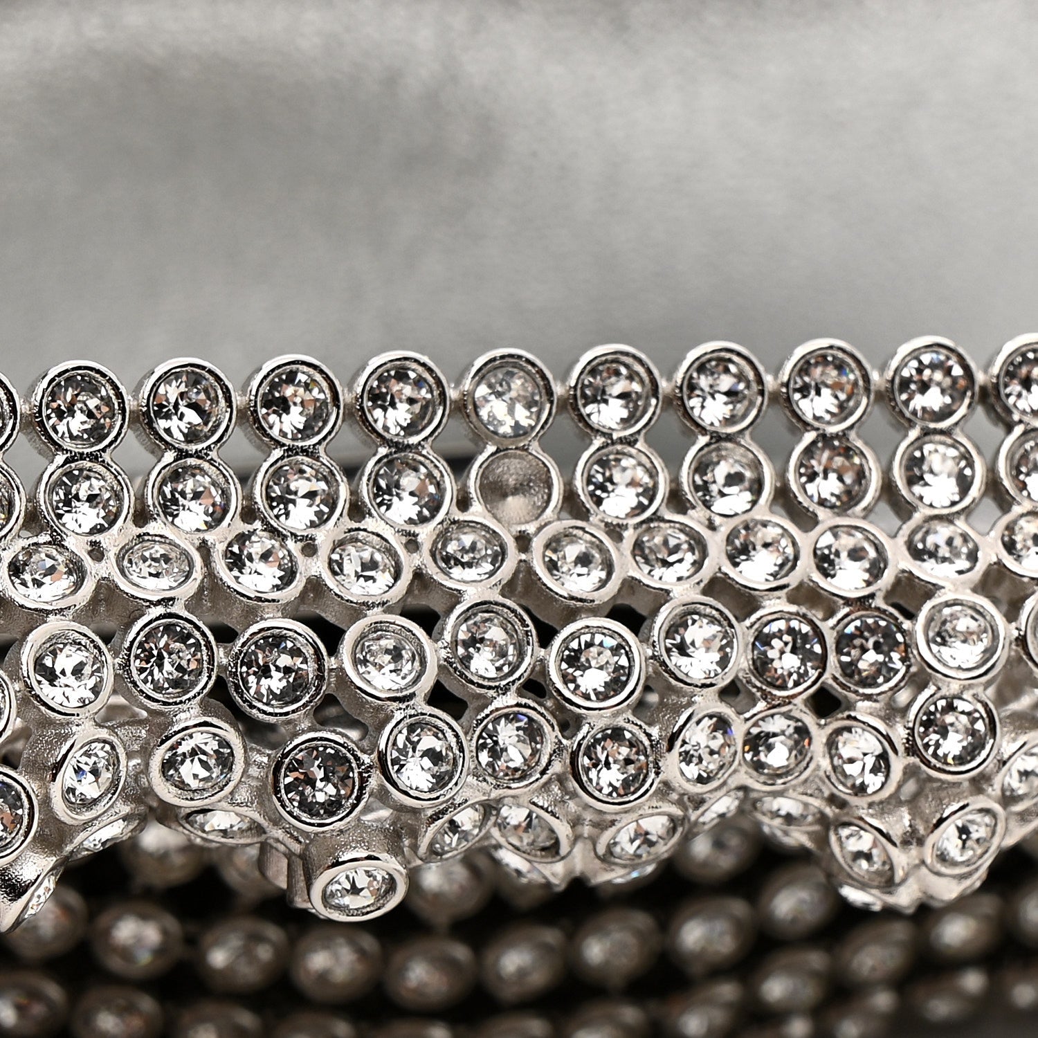 Chanel Crystal Embellished Metallic Lambskin Mini Chanel 22 Silver