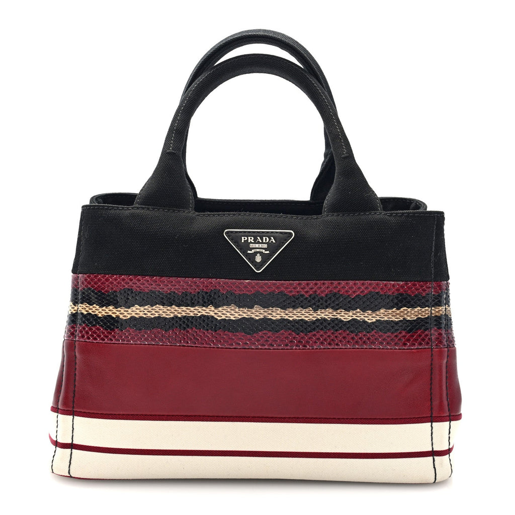Prada Patch Righe Mix Tote Cerise