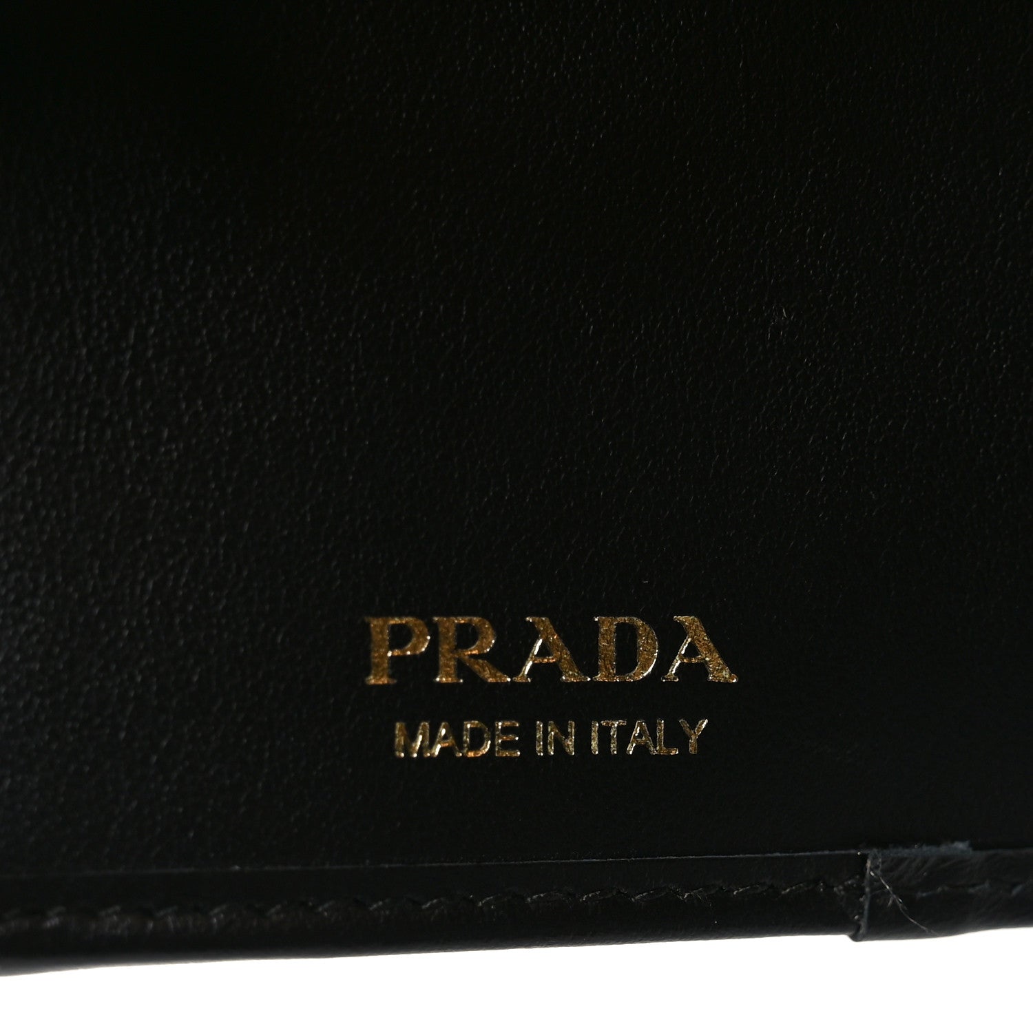 Prada Metal Tri-Fold Compact Wallet Black