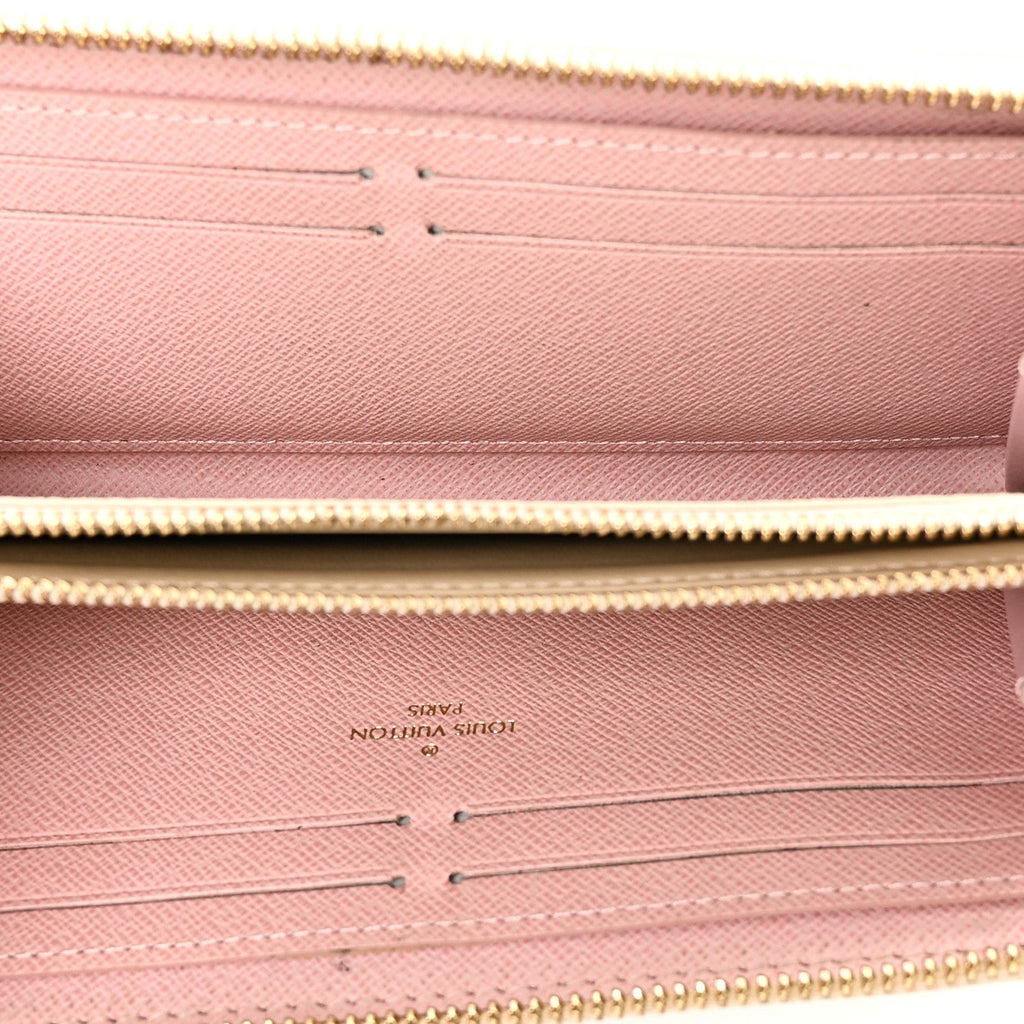 Louis Vuitton Damier Azur Clemence Wallet Rose Ballerine