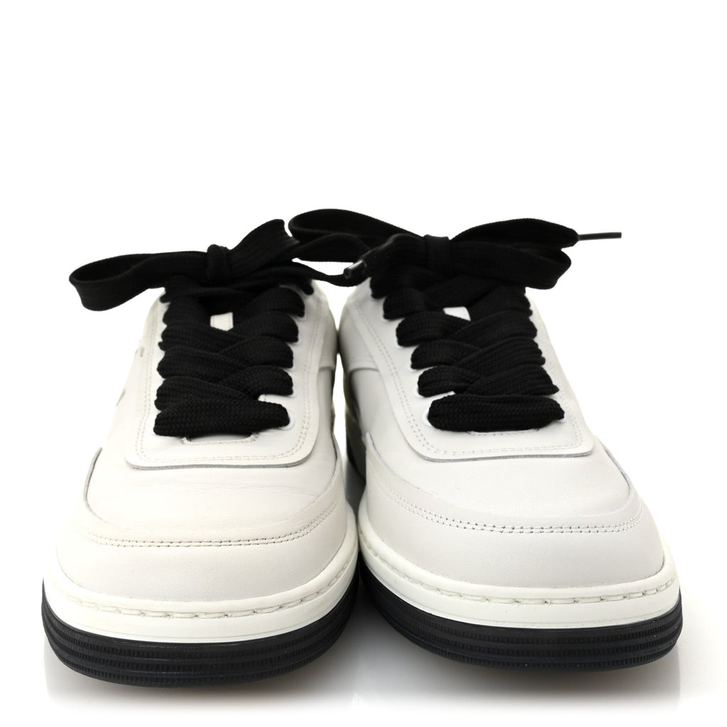Calfskin CC Womens Sneakers 36 White Black