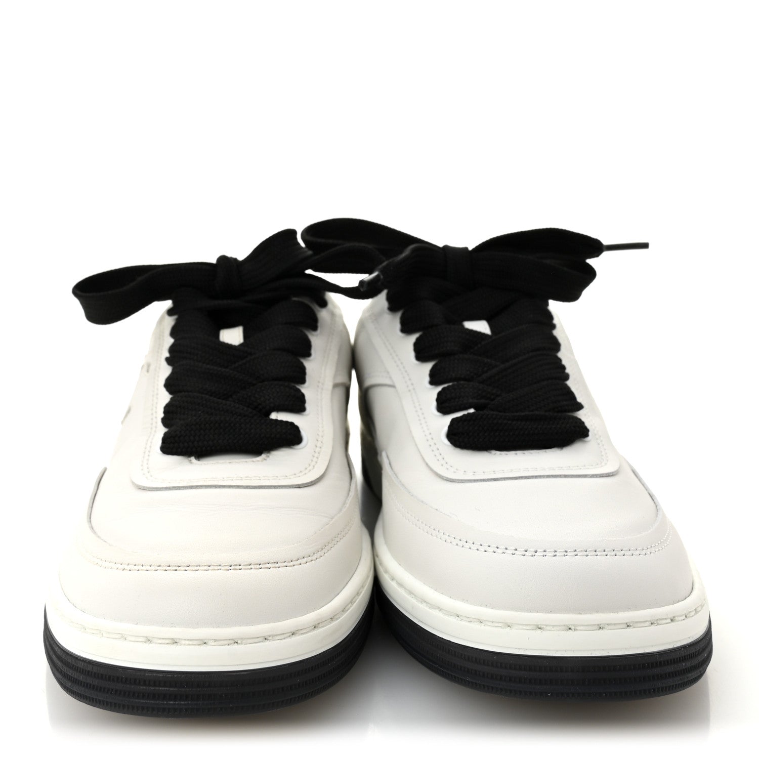 Calfskin CC Womens Sneakers 36 White Black