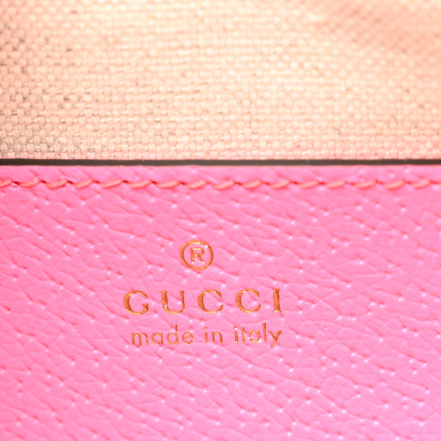 Gucci GG Supreme Monogram Textured Dollar Calfskin Web Ophidia Small Crossbody Bag Beige Ebony Fuchsia