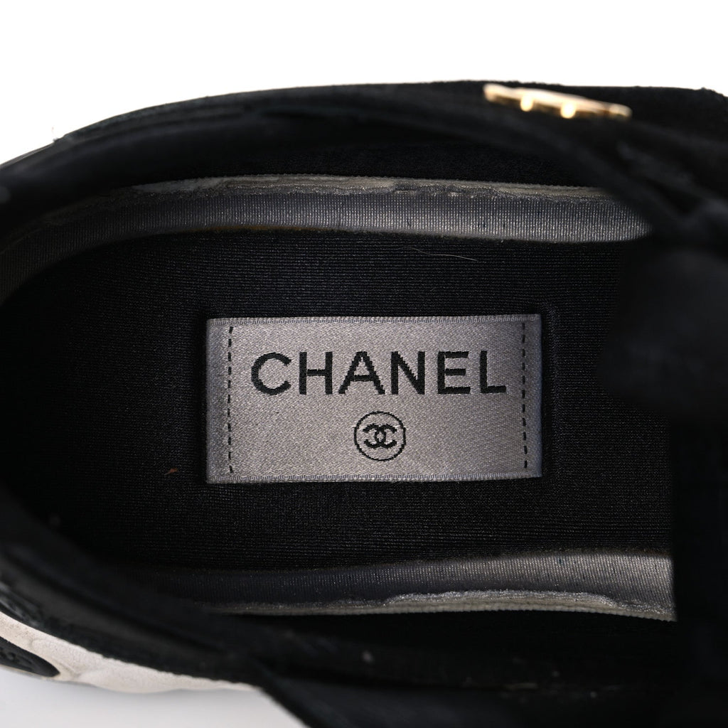 Fabric Calfskin Suede CC Sneakers 41 Black
