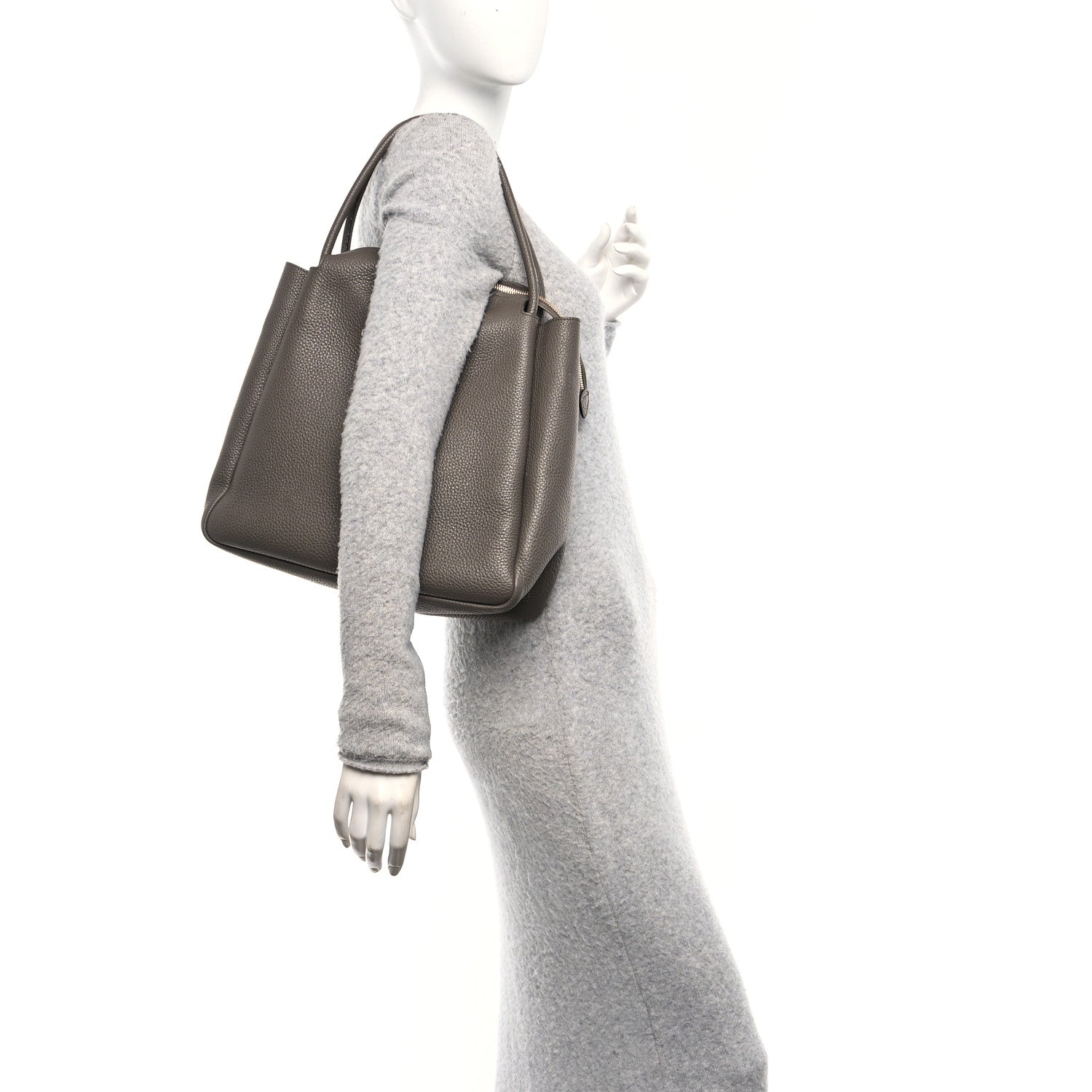 Prada Vitello Daino Soft Medium Zippered Top Handle Bag Bambu