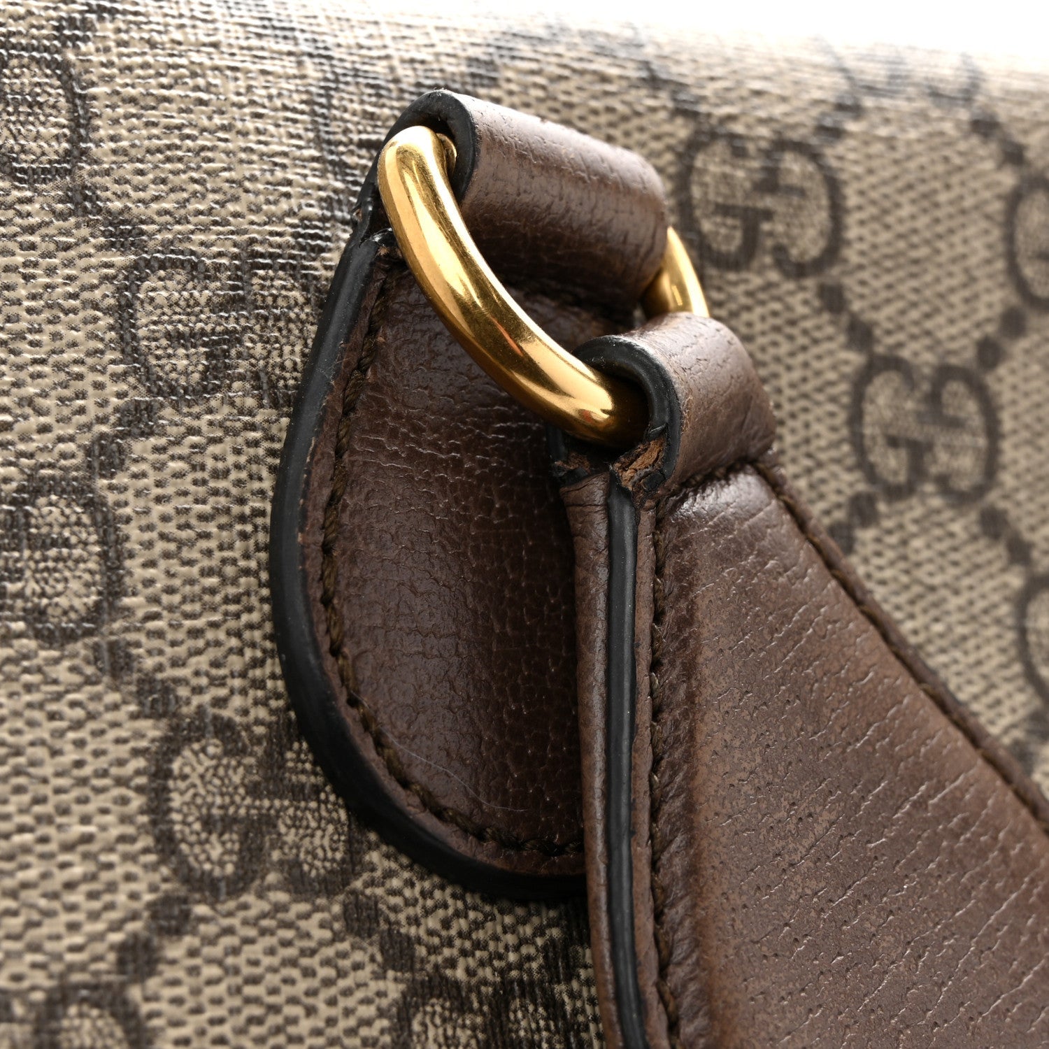 Gucci GG Supreme Monogram Web Medium Neo Vintage Flap Messenger Bag Beige New Acero