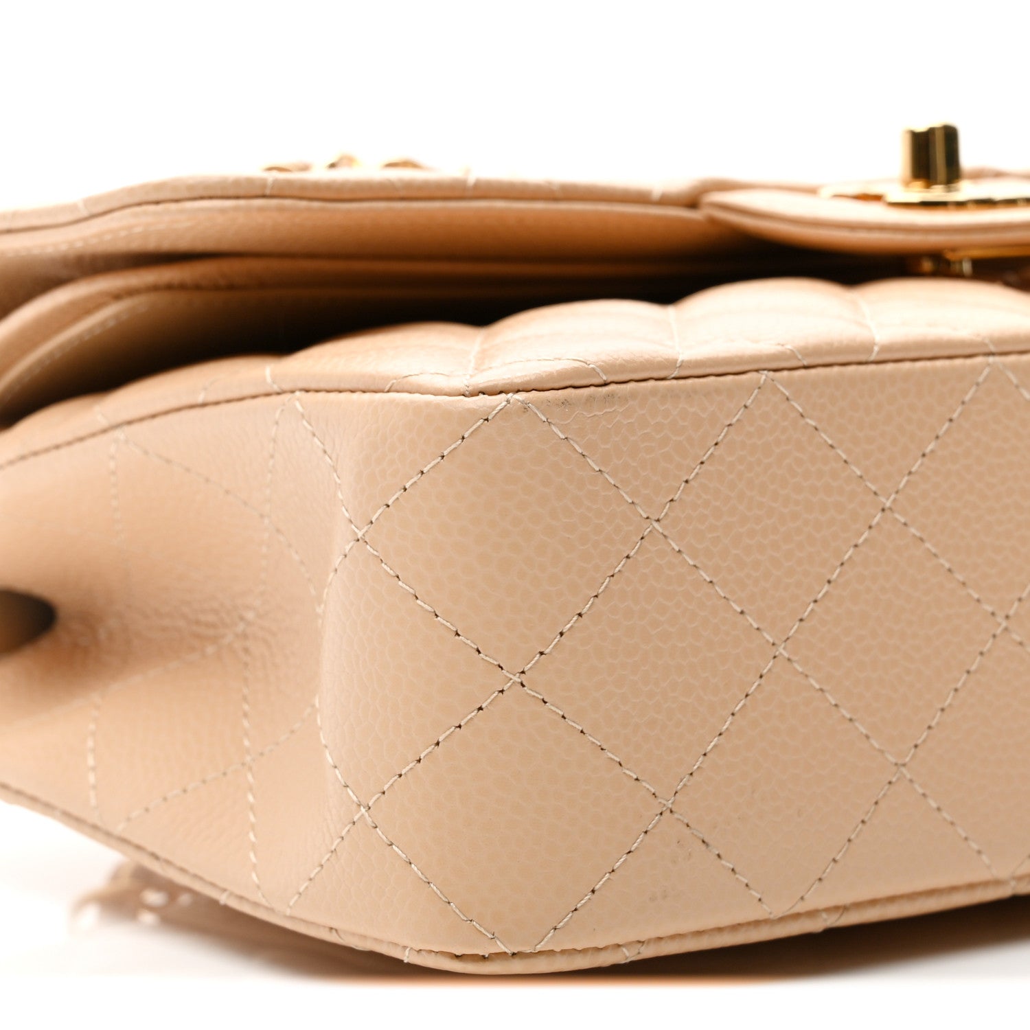 Chanel Caviar Quilted Small Double Flap Beige