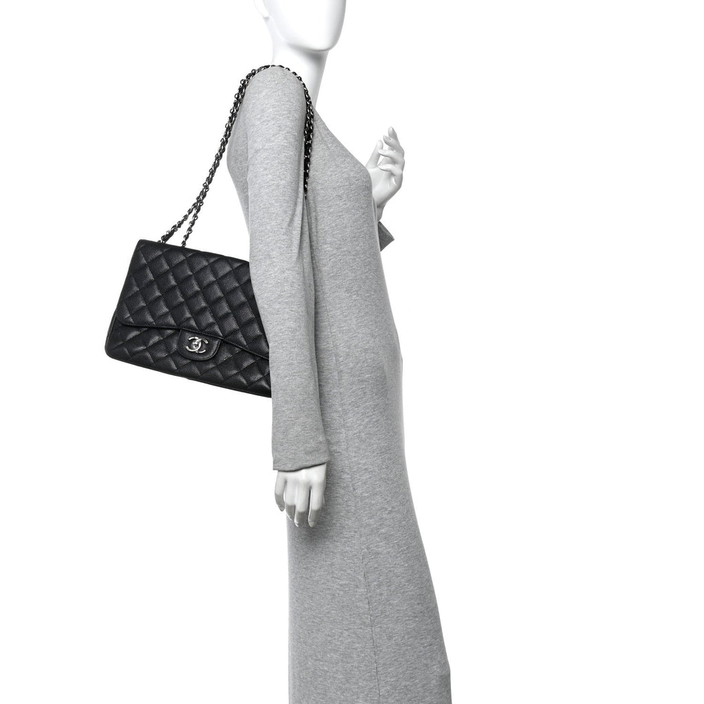 Chanel Caviar Quilted Jumbo Single Flap Black