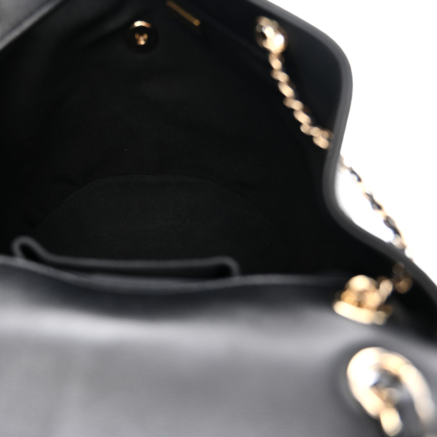 Chanel Calfskin Quilted Large Duma Pockets Drawstring Backpack Black
