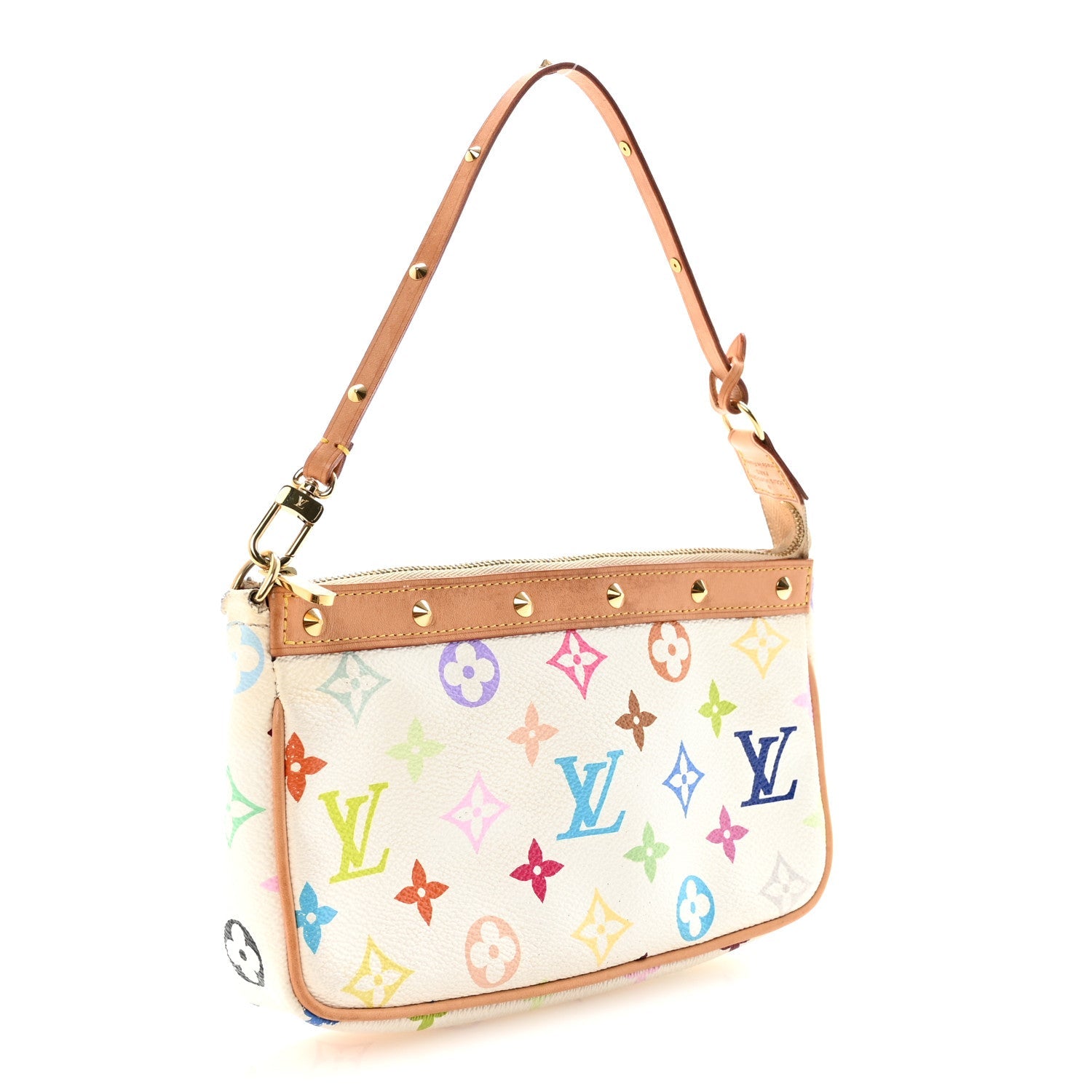 Louis Vuitton Monogram Multicolor Pochette Accessories White