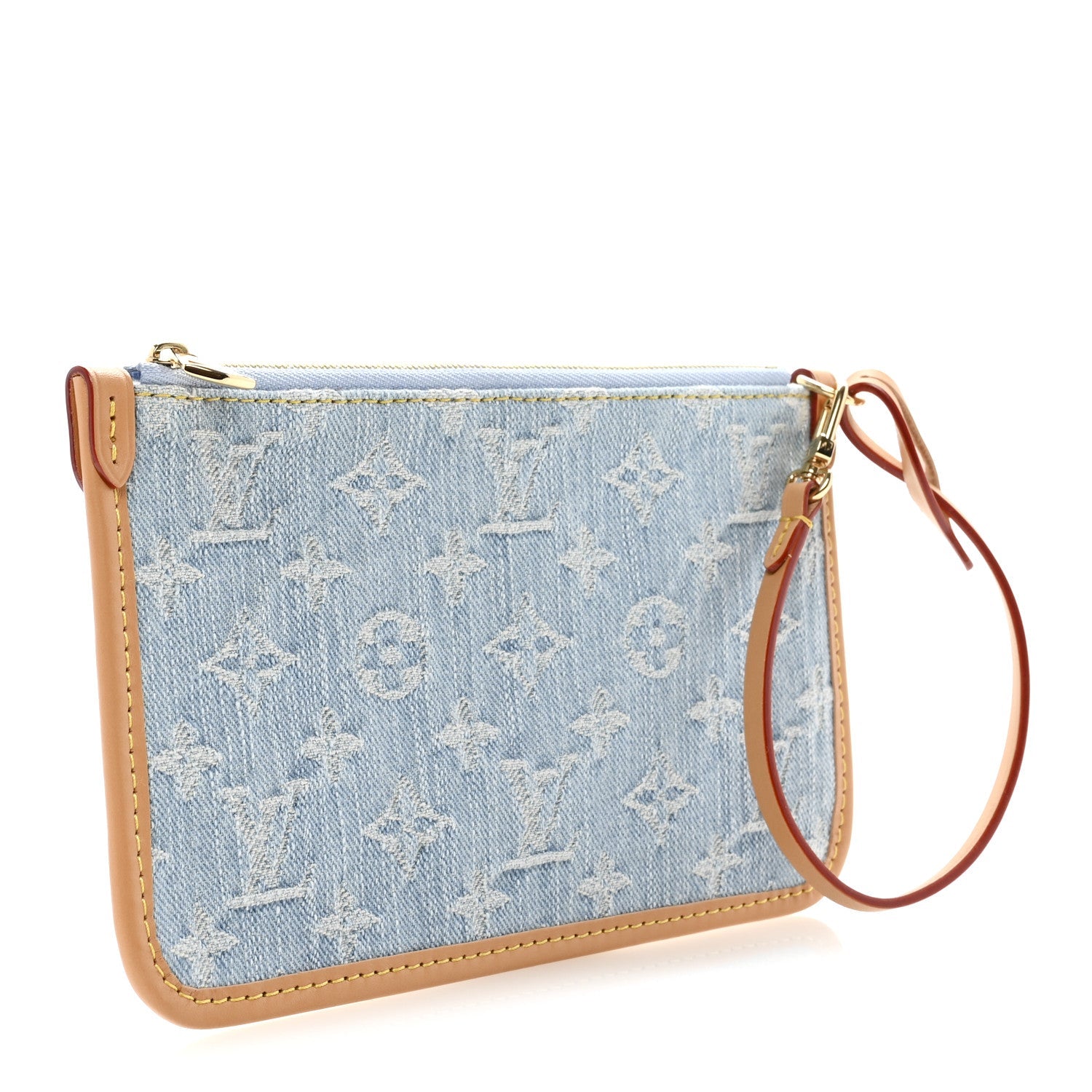 Louis Vuitton Monogram Denim CarryAll PM Pochette Sky Blue