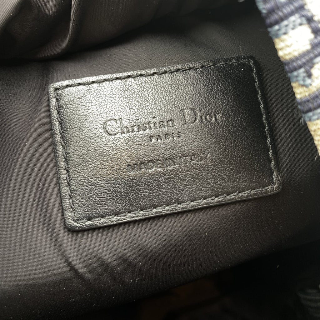CHRISTIAN DIOR Blue Oblique Canvas Diortravel Backpack Bag