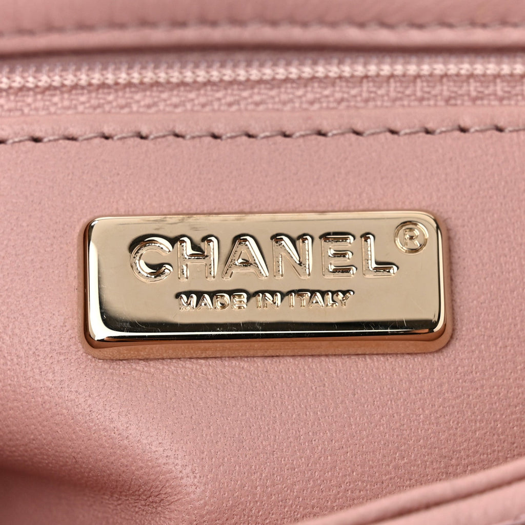Chanel Lambskin Crystal Diamante Small Flap Light Pink