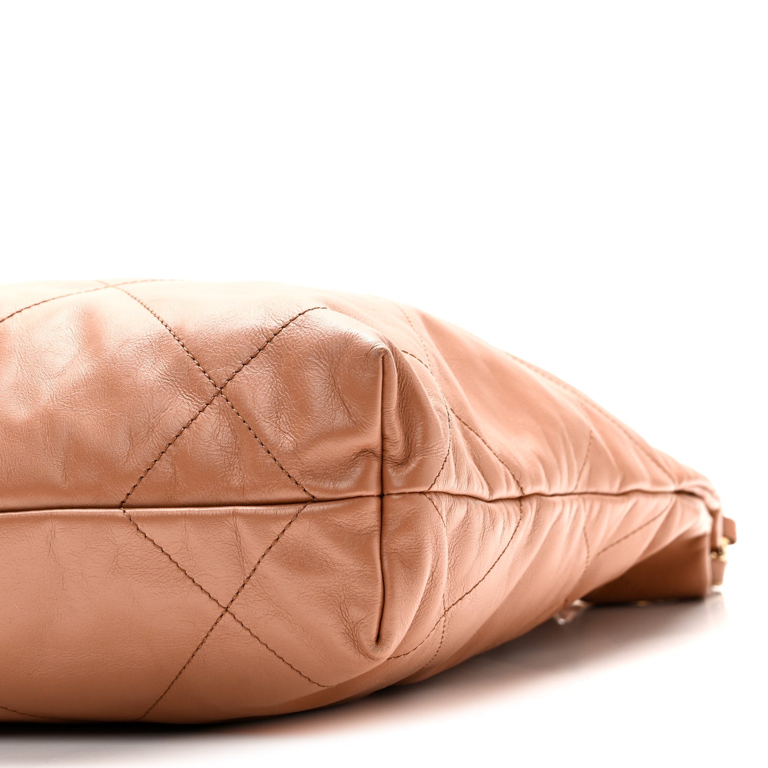 Chanel Shiny Calfskin Quilted Small Chanel 22 Beige