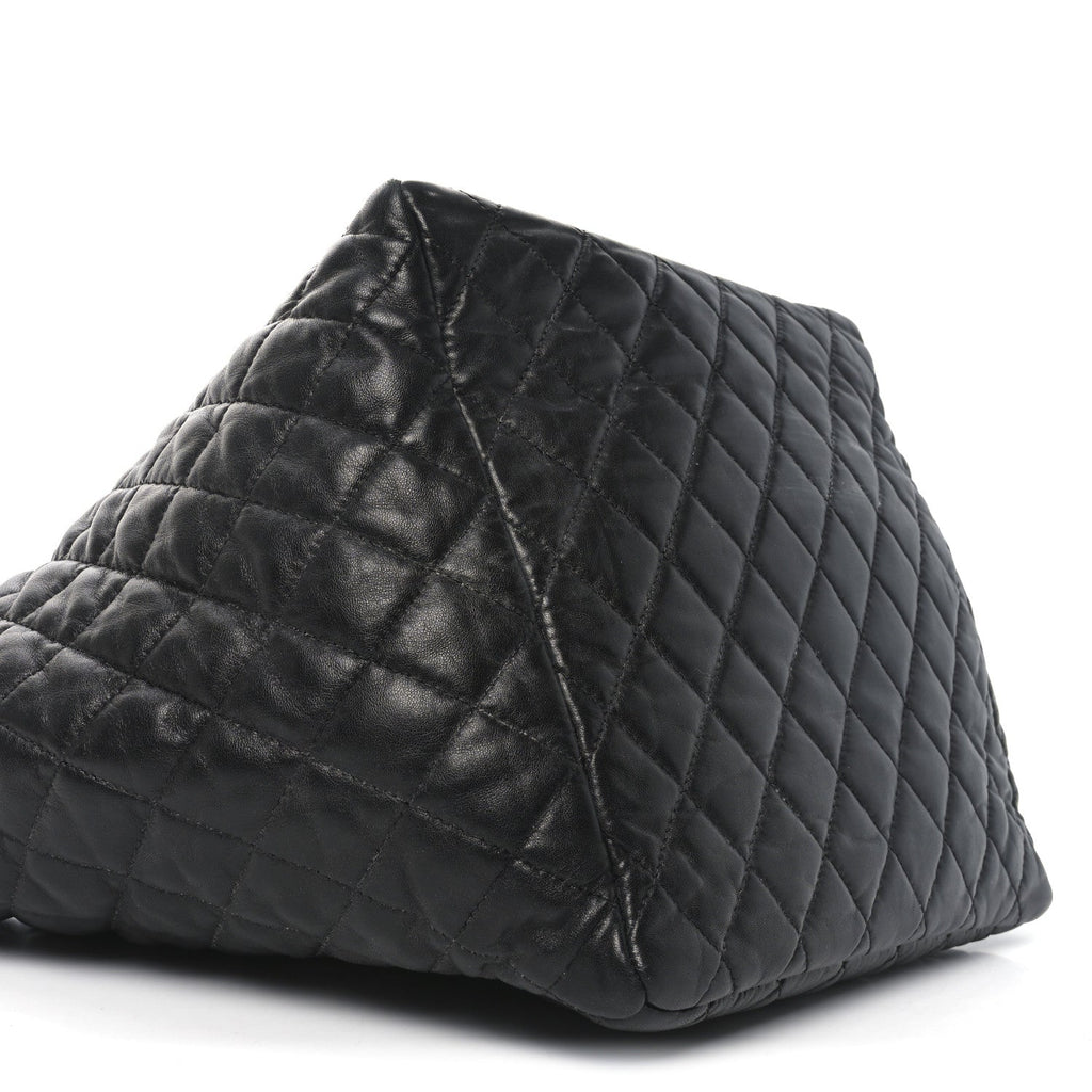 Chanel Lambskin Quilted Week End on Mars Tote Black