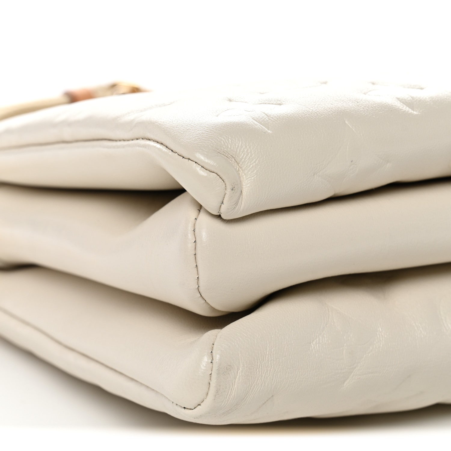Louis Vuitton Lambskin Embossed Monogram Coussin PM Cream